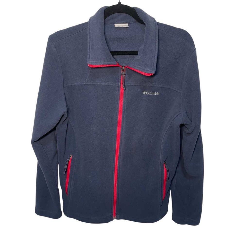 Columbia womens navy blue fleece jacket zip up size L